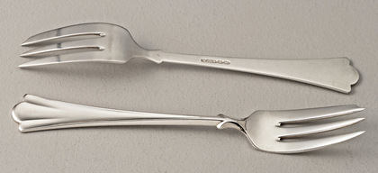 Norwegian Silver Cake Forks (Set of 6) - Magnus Aase, Lilje (Lily) Pattern